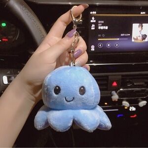 Cute Blue Octopus Keychain